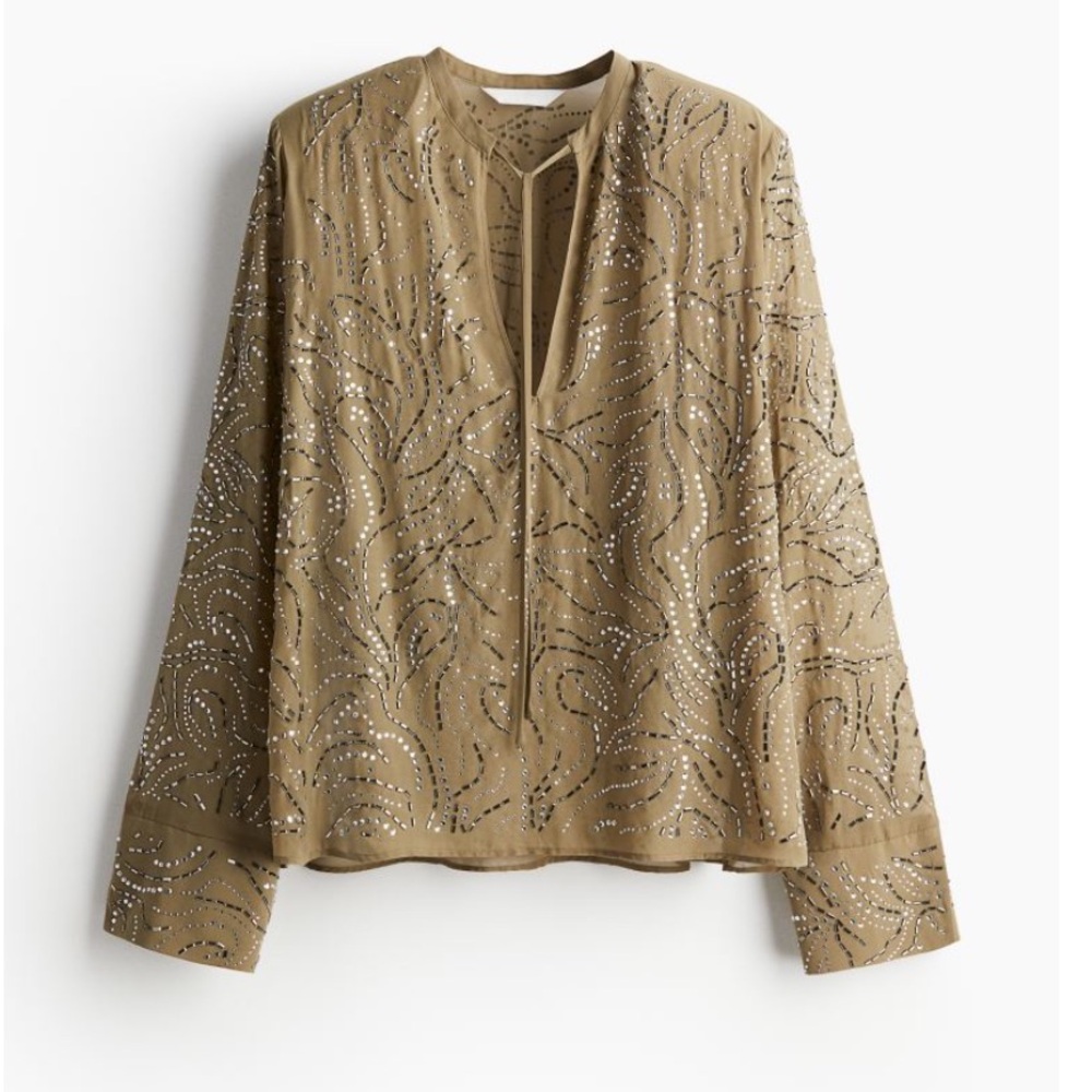 EUC RHINESTONE-EMBELLISHED BLOUSE